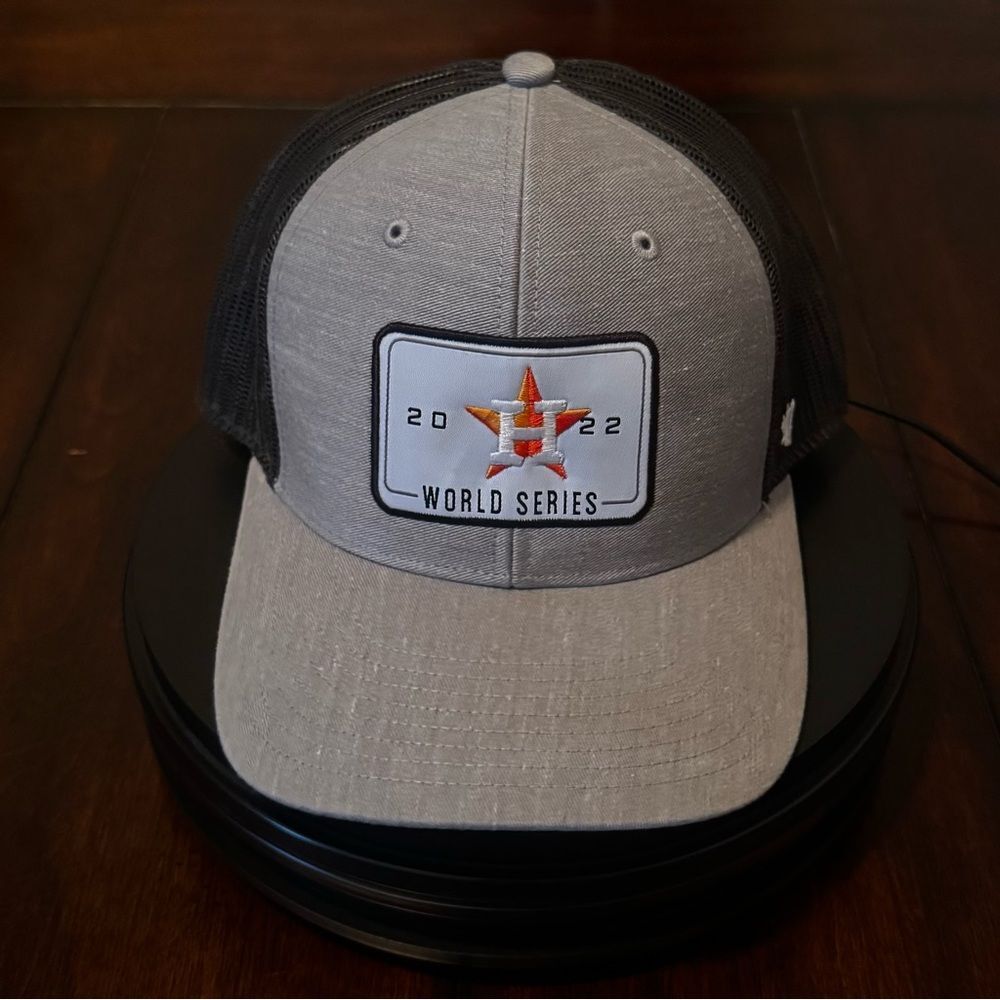 Houston Astros 2022 World Series Snapback Hat Gray Black Mesh Cap
